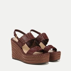 Veronica Beard Riya Raffia Wedge Sandal Size 10